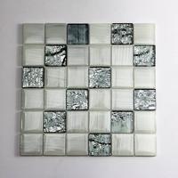 Grey And White Crystal Glass Mosaic For Swimming Pool Tile