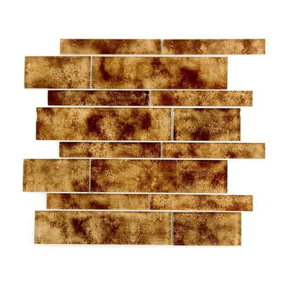 Decorative Tiles Ink-Inject Golden Style Glass Mosaic